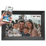 Denver PFF-1024BLACK Digitaler Bilderrahmen 25,7 cm (10,1 Zoll) mit Wi-Fi, Timer, Foto-Software zum Versenden von Fotos von der mobilen App auf den Rahmen, Auflösung: 1280 x 800 cm, Schwarz