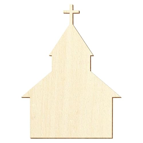 Holz Kirche - Deko Basteln 3-50cm, Pack mit:25 Stück, Höhe:9cm hoch