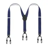 Lafayon Hosenträger Für Herren 6 Schnallen Y Zurück Striped Heavy Duty Männer Hosenträger Durable Elastische Verstellbare Hosenträger Geschenkverpackung