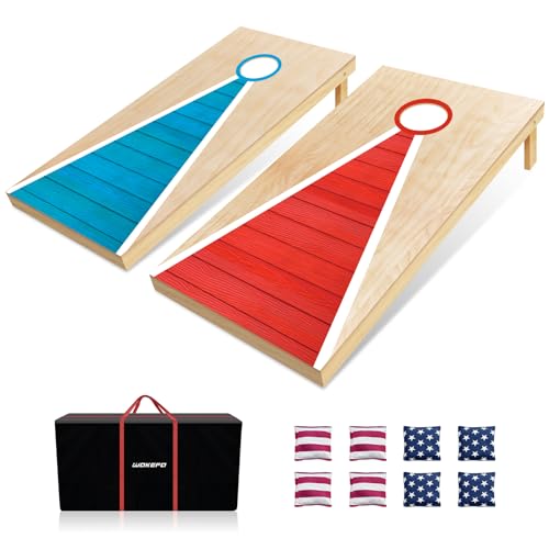 4×2FT Cornhole Set Cornhole Boards: Hölzerne Cornhole Boards Premium Bean Bag Toss Game Set, w/8 Cornhole Taschen und Anzeigetafel, Cornhole Spiele im Freien für Erwachsene und Familie（SB802）