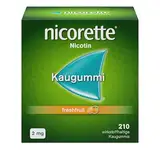 NICORETTE Kaugummi Vorratspackung 2mg freshfruit – Nikotinkaugummi zur Raucherentwöhnung – Fruchtgeschmack –2mg Nikotin – Rauchen aufhören – 210 St.
