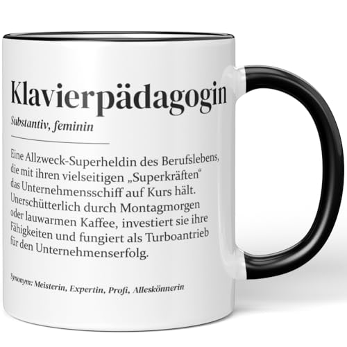 JUNIWORDS Tasse, Definition Klavierpädagogin, Schwarz (7220545)