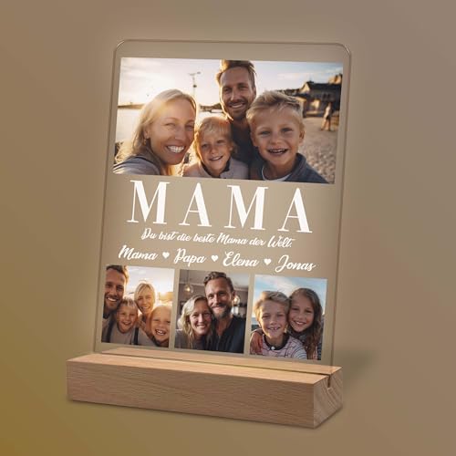 Yuweli Fotogeschenke | Personalisierte Geschenke für Mama | Geschenk für Mama | Mutttertag Geschenke mit eigenem Foto | Geschenke für Mama | Mama | Acrylglas