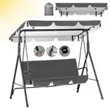 Hollywoodschaukel Dachbezug, Ersatzdach Hollywoodschaukel 210 x 145, 420D Oxford Dach Hollywoodschaukel 3 sitzer, Universaldach Hollywoodschaukel Grau Wasserdicht, Sonnendach für Hollywoodschaukel