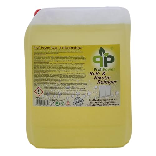 Russ- & Nikotinreiniger Profi Power (5L) - Nikotin Entferner – Ruß Entferner – Nikotin Entferner Reiniger – Küchenmöbel- Fensterrahmen Reiniger