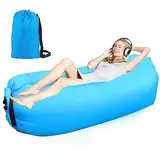 FainFun Inflatable Beach Sofa, 200 * 70cm Sofa Aufblasbar Outdoor Camping, Luftsofa, Aufblasbare Couch Sofa Camping, Camping Sofa Aufblasbar, Mit dem Portable Package, Blau