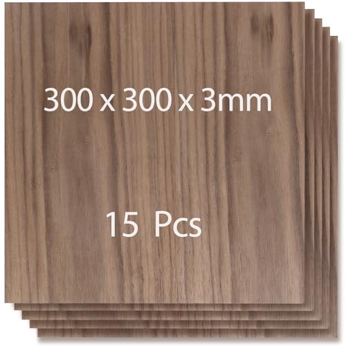 ToCome 15 Stück 3mm Nussbaum Sperrholz 300x300x3mm Laserfähig Holzplatten 3mm Sperrholzplatte für laser