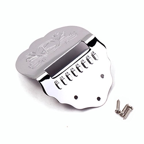 Alnicov K Word überbackene Metall-Mandolinen-Saitenhalterteile für 8-saitige Mandoline (Silber)