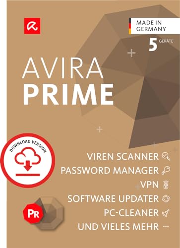 Avira Prime | 5 Geräte | Antivirus & Security | 1 Jahr | Aktivierungscode per Email