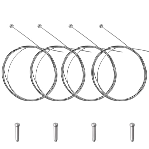 ZELHYEUU 4 Stücke Fahrrad Bremszug, Mountainbike Bremsseil Innenzug, Fahrrad Bremszug Ersatz Zubehör, Fahrrad Vorher und Nachher Bremszug Set, Wird mit 4 Stücke Mountain Fahrrad Bremse Endhülsen