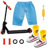 Pipihome Finger Scooter Set, Alloy Mini Fingerscooter Finger Schuhe Finger Hose mit Fingerscooter Zubehör Werkzeug, Finger Roller Training Requisiten Interaktives Fingerspielzeug für Kinder (Schwarz)