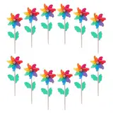 BESTonZON 12-Teiliges Regenbogen-Windrad-Spielzeugset Für Kinder – Bunte Windräder Als Gartendekoration Im Freien Dekorative Windmühlen Für Partys Kindergeschenke Und Rasendekorationen