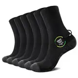 TUUHAW Schwarze Socken Herren 43-46 Baumwolle Tennissocken Herren 43-46 Lang Sportsocken Herrensocken Laufsocken 6 Paar Wintersocken Running Socken für Herren Männer Socken 6 Paar