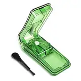 Opret Tablettenteiler für Große und Kleine Tabletten, Tablettenschneider Pillenteiler Pillenschneider Medikamententeiler Tablettenteiler Exakt in ein Halbes Vierteln Schneiden Grün