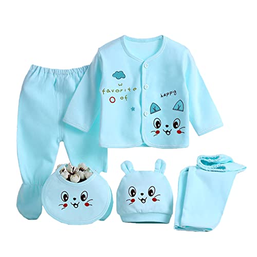 Gajaous 5 STÜCKE Neugeborene 0-3M Jungen Mädchen Baby Baumwolle Kleidung Tops Hut Hosen Anzug Outfit Sets OneSize