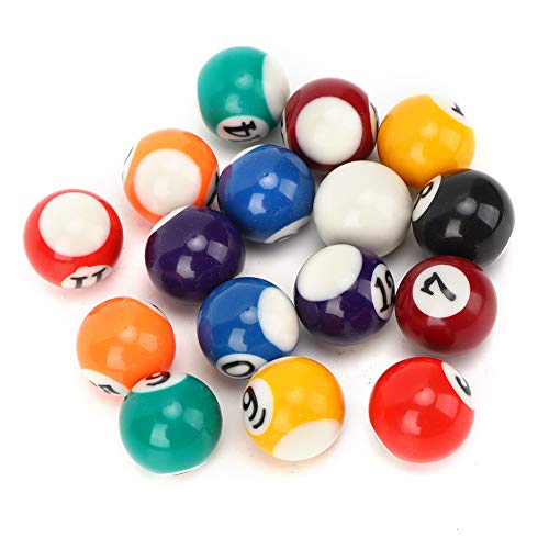 Mini Harz Billardkugeln, Kinder Billardkugel Spielzeug 16 Stück 25mm Billardtisch Billard Training Queue Bälle