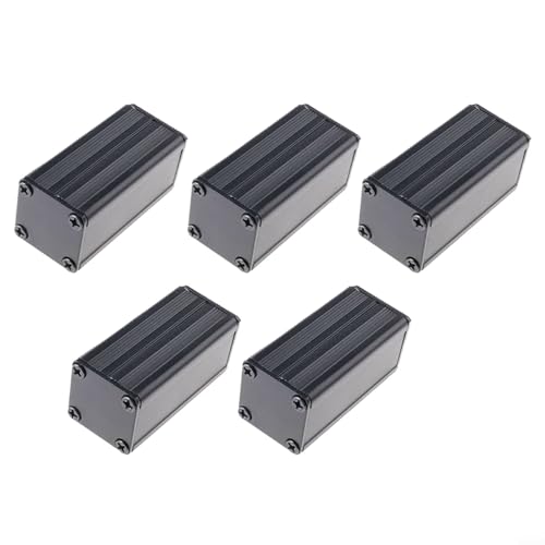 CNANRNANC 5 stücke Abzweigdose Extrudierten PCB Aluminium Box Schwarz Gehäuse Elektronische Projekt DIY 50 * 25 * 25mm Elektronik Gehäuse