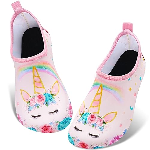 WAWSAM Kinder Strandschuhe Mädchen Meerjungfrau Schwimmschuhe Aqua Schuhe (Rosa-U, Toddler, Numeric_26, Numeric_Range, eu_Footwear_Size_System, Numeric_27, medium)