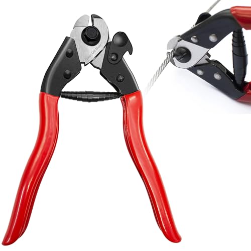 Geek Cheers Drahtseilschneider 190mm – Schwerlast Kabelschneider aus Chrom-Vanadium-Stahl für Edelstahl-Seil, Flugzeugdraht, Fahrrad-Bremskabel und DIY-Projekte