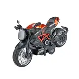 Motorradmodell, Motorradmodell mit Ton und Licht, Kinderspielzeug, Simulations-Rückzieh-Motorradspielzeug für Söhne, Kinder, Orange