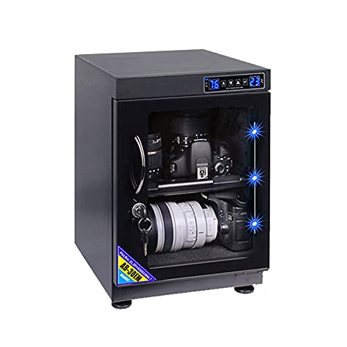 Trockenschrank-Kamera-Entfeuchtungsschrank, verstellbares Regal, LED-Licht, patentierte Entfeuchtung, Haushalts-Silent-Kamera-Objektiv feuchtigkeitsbeständige Box/Black / 29x32.1x40.5cm