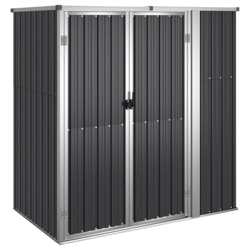prissent Fahrradunterstand 161x89x161 cm Gartenhaus Metall Geräteschuppen Gerätehäuser Zur Aufbewahrung von Rasenmähern, Fahrradunterstand Storage Shed, Fahrrädern usw Anthrazit