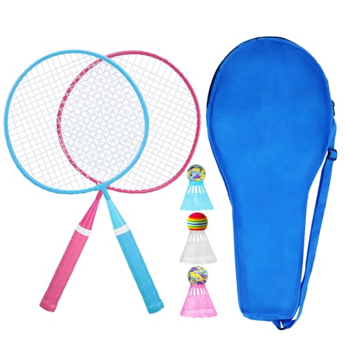 KH Federball Set Badminton Schläger Set of 2 oder 4 für Erwachsene Kinder, Schläger, Federbälle und Tragetasche im Lieferumfang