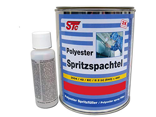 STC 1,5 kg Set 2K Polyester Spritzspachtel grau inkl. Härter Spritzfüller Auto