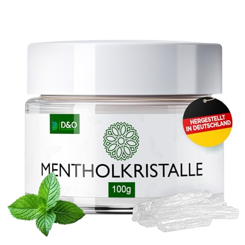 Mentholkristalle Sauna 100g, Saunakristalle aus 100% reiner Minze, Menthol Kristalle als Saunaaufguss in wiederverschließbarer Dose, Sauna Zubehör Geschenk