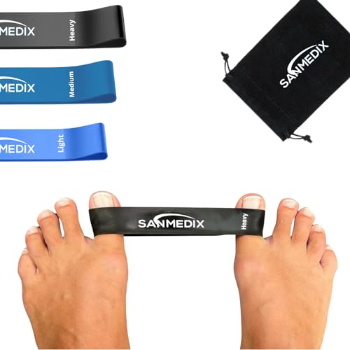 Sanmedix Hallux Valgus Zehenspreizer Trainingsband für den Zeh - Korrektur Set für Damen und Herren zur Schmerzlinderung von Ballenzehen