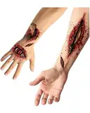 Horror-Shop Knochenbruch & Fleischwunden SFX Aufklebe-Tattoo für Halloween - Jugendliche - Rot, Beige, Schwarz - Wasserfest - Klassisch, Böhmisch - Halloween Kostümzubehör