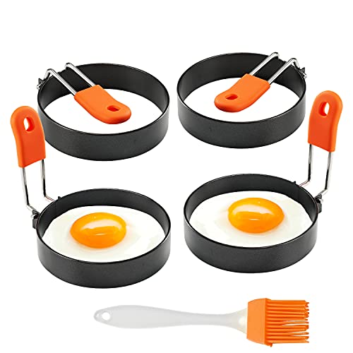 Eierformer 3.5 Zoll 4 Packs Groß Eierformen Eier Maker für Omelette Mcmuffin Non Stick Eierringe