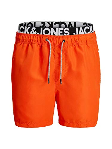 JACK & JONES Aruba Swim Shorts Herren Badehose, Farbe:Flame (Logo), Größe:M