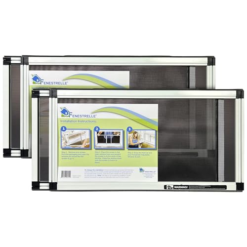 Fenestrelle Erweiterbarer Fensterschutz, 2-Fach verstellbar, horizontal (25,4 cm H x 48,3 cm – 91,4 cm B) oder vertikal (48,3 cm H x 25,4 cm – 45,7 cm B), Perfekter Ersatz für Fenster, 2 Stück kleine