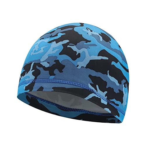 Bombermütze Männer Frauen Reiten Kleiner Hut Sommer Winddicht Sonnencreme Sporthut Outdoor-Sportarten weicher Hut Kopfbedeckung Hut Fahrrad Motorrad Liner (Blue, One Size)