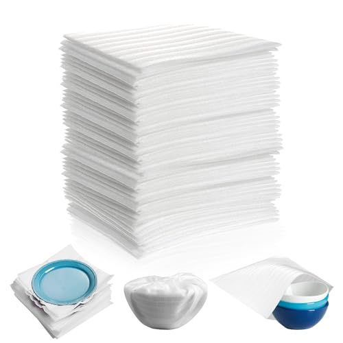 Verpackungsmaterial Luftpolsterfolie Umzug 100Stk Schaumfolie für Umzugskartons Kartons Geschirr Gläser Weinflaschen Versand (20 * 20cm 100Stk)