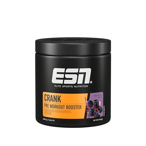 ESN Crank, Blackberry, 380g, Pre Workout Booster, vegan, geprüfte Qualität - made in Germany