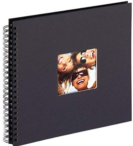 walther design Fotoalbum schwarz 30 x 30 cm Spiralalbum mit Cover-Ausstanzung, Fun SA-110-B