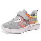 Jawixu Hallenschuhe Für Jungen Turnschuhe Für Jungen Turnschuhe Mädchen Hallenschuhe Kinder Sportschuhe Kinderschuhe Sneaker Tennisschuhe Freizeitschuhe Outdoor Laufschuhe Grau 32EU