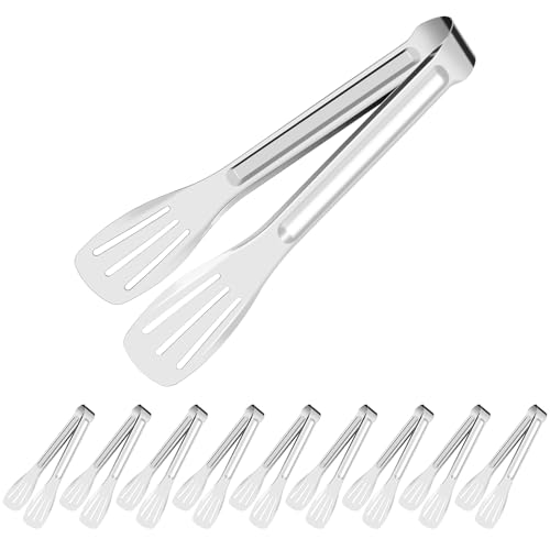 MABAHON Küchenzange Set,10 Stück Edelstahl Servierzange Gebäckzange Zuckerzange Eiszange,Candy Bar Büfett zange küche für Pasta Salat BBQ Kuchen Home Party (7 Zoll)