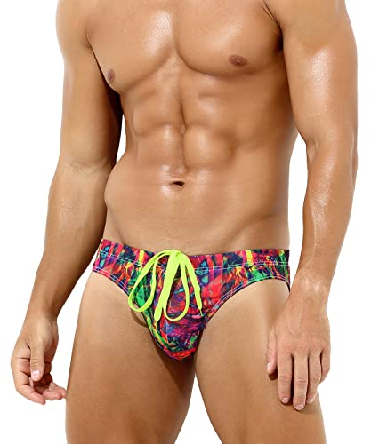 Casey Kevin Badeslip Herren Badehose Herren Kurz Slip mit Tunnelzug Schwimmhose Badebekleidung Schwimmen Kurze Schnelltrocknend Badeshorts