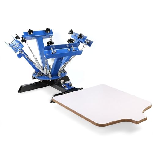 otmechl Siebdruckmaschine 45x55cm Silk Screen Printing Machine 4 Farbe 1 Station Siebdruckmaschine DIY Screen Press Printing Machine Siebdruck Set