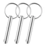 3 Stück Steckbolzen mit Kugelsicherung, Edelstahl Schnellablöser Pin,Edelstahl Klappbolzen Ringbolzen Klappstecker Steckbolzen mit Ring (6.3mm*51mm 3PCS)