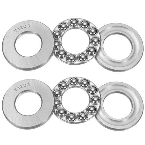 QUARKZMAN 4er Set 51203 Axial-Rillenkugellager 17mm x 35mm x 12mm Flach-Axial-Kugellager Einreihig, Chromstahl Gute Leistung (ABEC3)