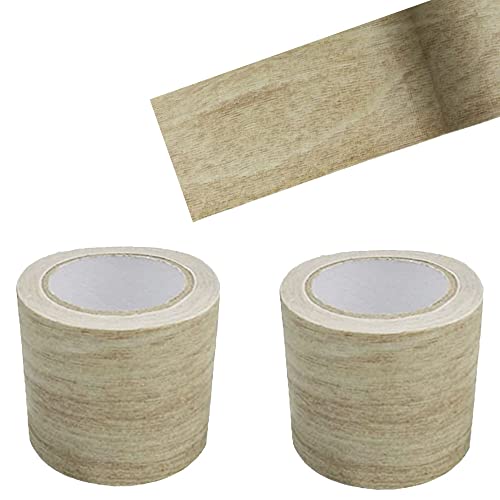 Guidre 2 Rolle Holzoptik Klebeband, Realistische Holzmaserung Reparatur, Selbstklebend Holzmaserung Panzertape für Weichsockelleiste, Türen Bordüre, Wände Tapeten, Möbel, 8cm x 4.57m (Hellgrau)