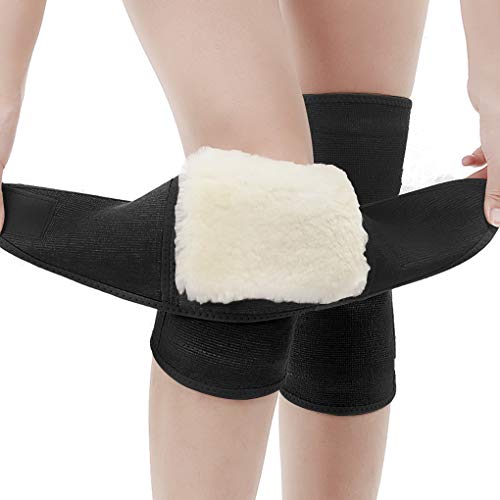 JIAHG Anti-Rutsch Knieschoner Kniewärmer Damen Elastische Kniebandage Winter Warm Knieschützer Thermo Knieorthese Beinlinge Beinwärmer für Motorrad Radfahren