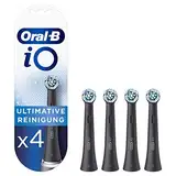 Oral-B iO Ultimative Reinigung Aufsteckbürsten für elektrische Zahnbürste, 4 Stück, ultimative Zahnreinigung mit iO Technologie, Zahnbürstenaufsatz für Oral-B Zahnbürsten, schwarz , 4er Pack