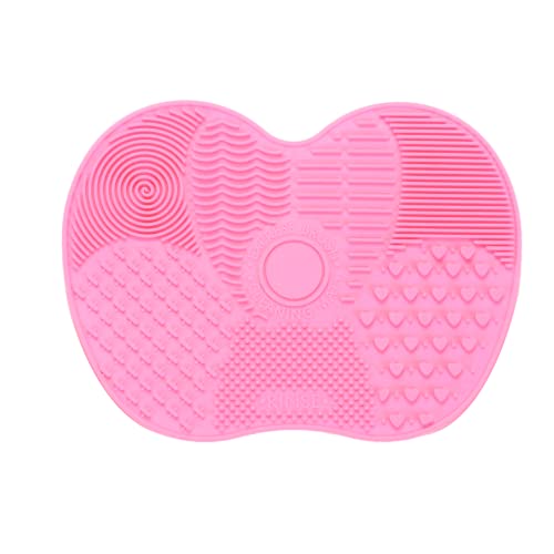 Lmyzcbzl Silikon-Make-up-Pinsel-Reinigungspad, Make-up Pinsel Reinigungsmatte, Make-up-Pinsel-Schrubber-Pad, Tragbares Waschwerkzeug für Make-up Pinsel (Rosa)