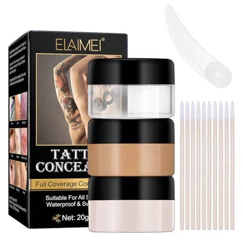 Tattoo Concealer Für Körper,Wasserdicht Tattoo Cover Hohe Abdeckung Concealer,Lang Anhaltend Body Concealer Primer Makeup,Scar Concealer,Muttermal Pigmentflecken