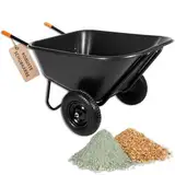 Schubkarre Vollgummi mit 2 Rädern - 160kg Tragkraft - 300 Liter Zweirad-Schubkarre Gartenschubkarre, Mistkarre - Schiebetruhe von SPRINGOS